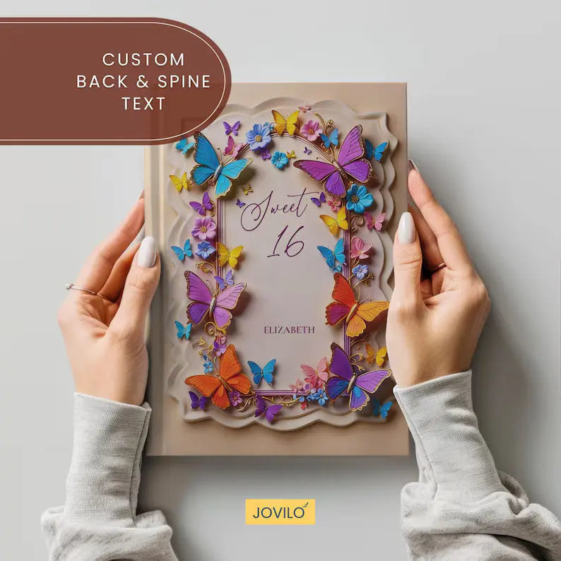 16th Birthday Guestbook Ideas - personalized Sweet Sixteen keepsake with custom name and date