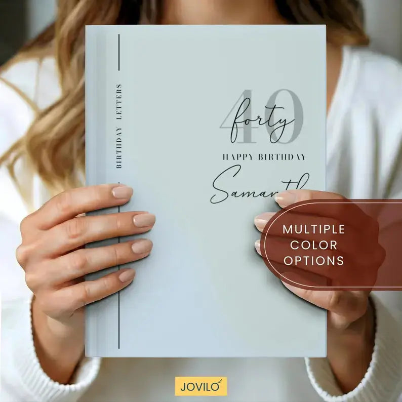 40th birthday party guestbook ideas - personalized Chapter 40 keepsake with custom name and date