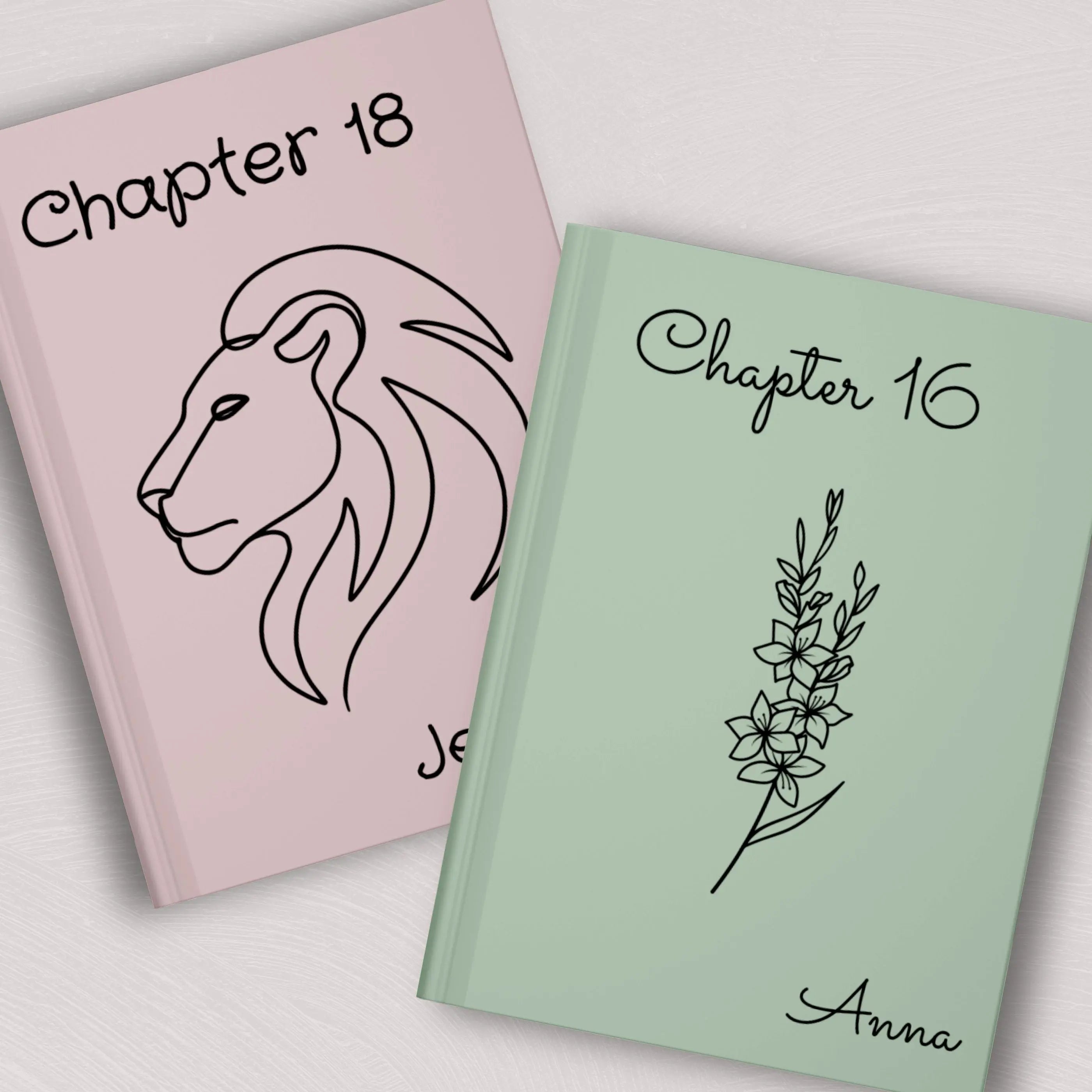Personalized Birthday Gifts, personalized Birthday Gift, Chapter Name Journal, Her Birth Month Flower Notebook