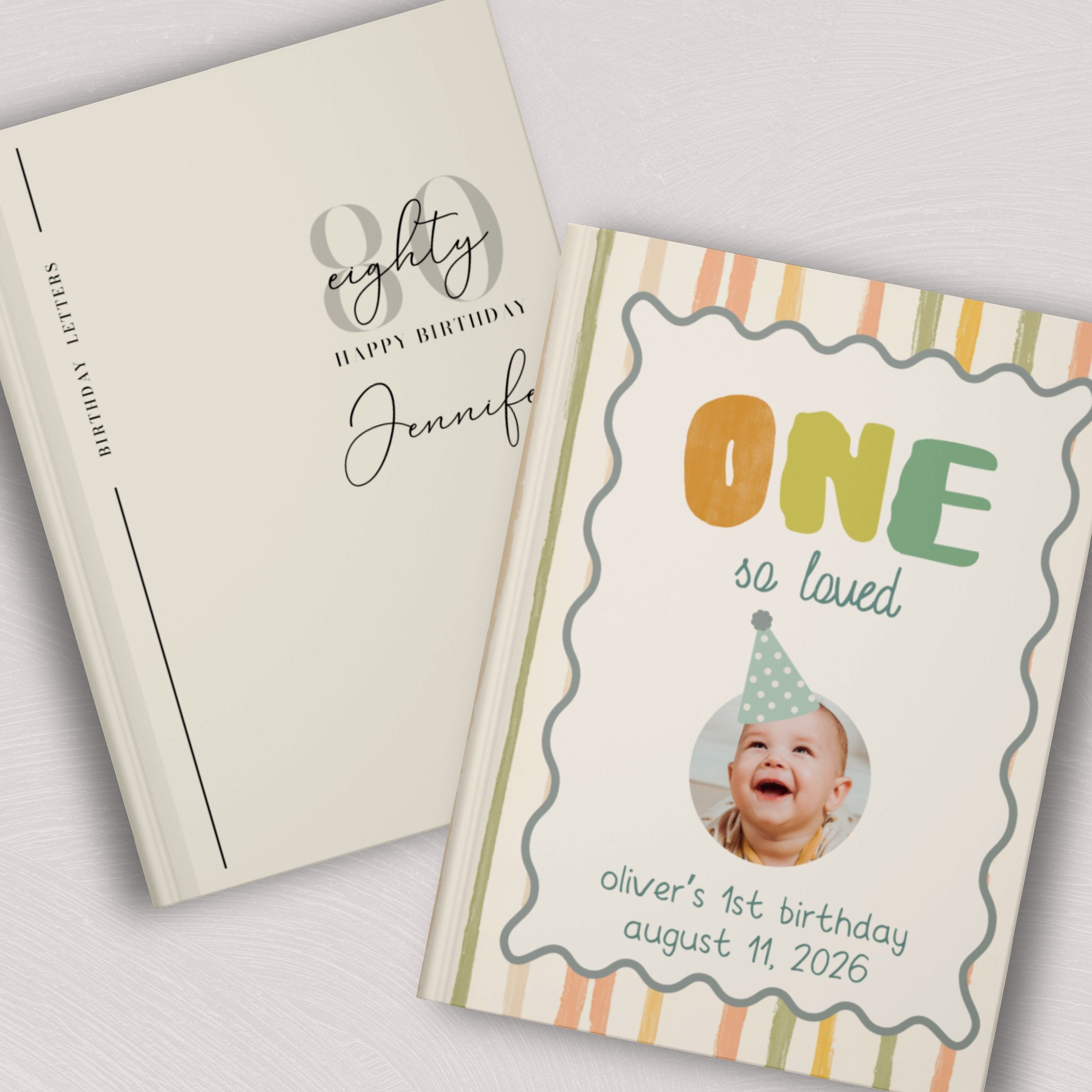 Personalized Birthday Guestbooks, Baby Birthday Guestbook | Letters to Birthday Child Journal | Custom Year Old Gift