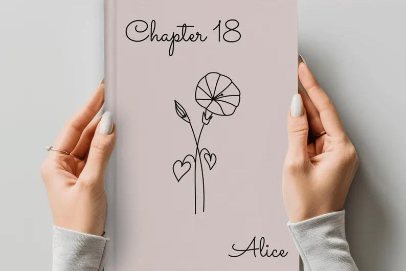 Personalized 18th Birthday Gift Name Journal Month Flower Notebook JOVILO