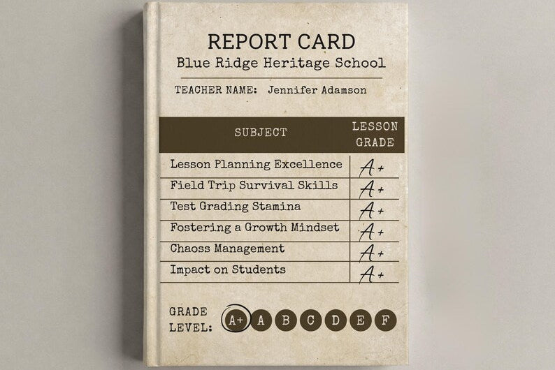 Personalized Teacher Journal Gift Custom Report Card Notebook JOVILO