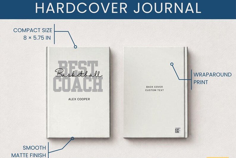 Basketball Coach Notebook - Personalized Coach Appreciation Journal - JOVILO