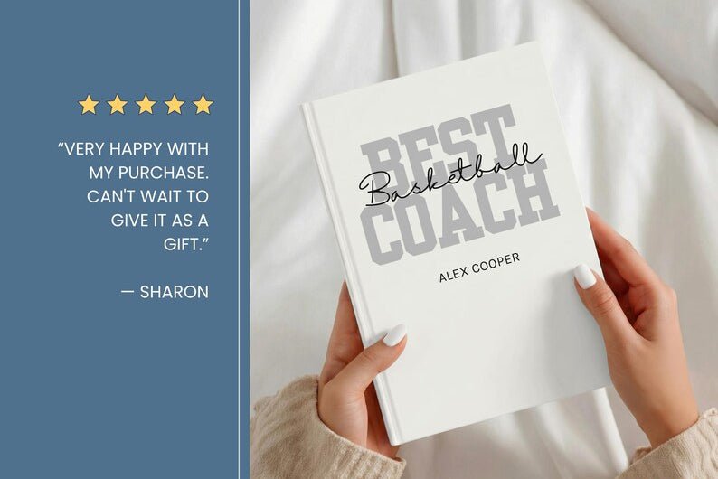 Basketball Coach Notebook - Personalized Coach Appreciation Journal - JOVILO