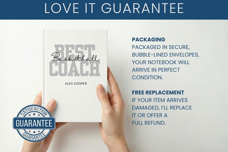 Basketball Coach Notebook - Personalized Coach Appreciation Journal - JOVILO