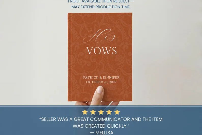 Blue Wedding Vow Books for Bride and Groom - Personalized Lace Hardcover Keepsake Set - JOVILO