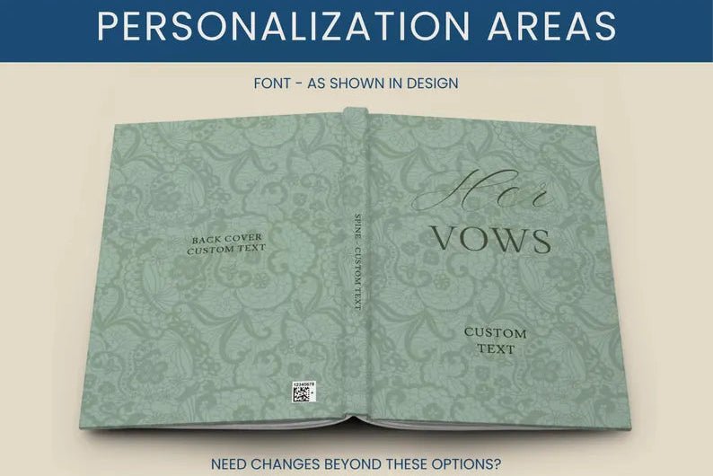 Blue Wedding Vow Books for Bride and Groom - Personalized Lace Hardcover Keepsake Set - JOVILO