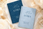 Blue Wedding Vow Books for Bride and Groom - Personalized Lace Hardcover Keepsake Set - JOVILO