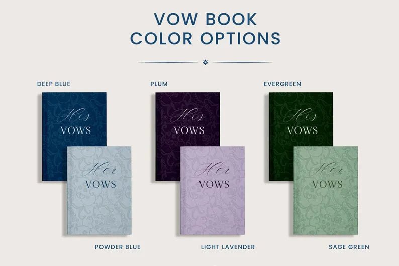 Blue Wedding Vow Books for Bride and Groom - Personalized Lace Hardcover Keepsake Set - JOVILO
