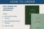 Blue Wedding Vow Books for Bride and Groom - Personalized Lace Hardcover Keepsake Set - JOVILO