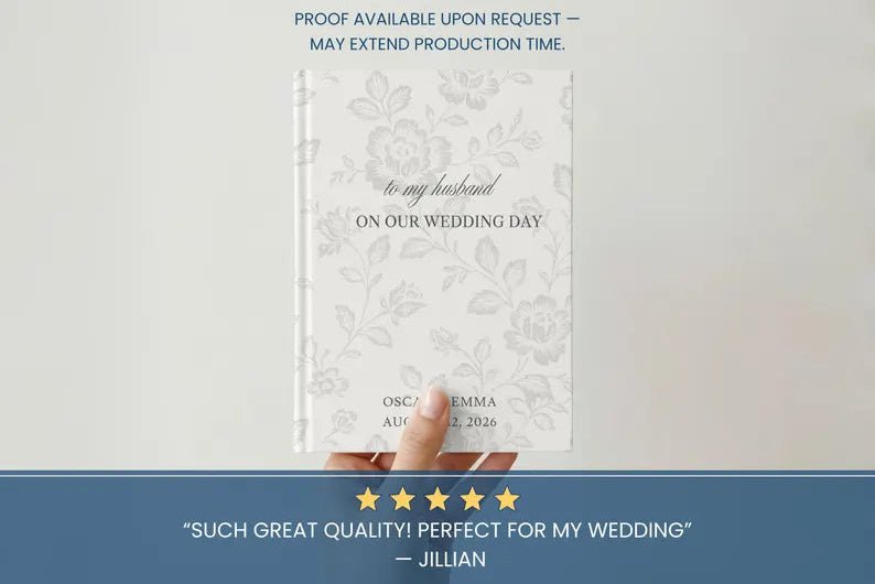 Classic Wedding Vow Books for Bride and Groom - Custom His & Hers To My Wife & To My Husband Set - JOVILO