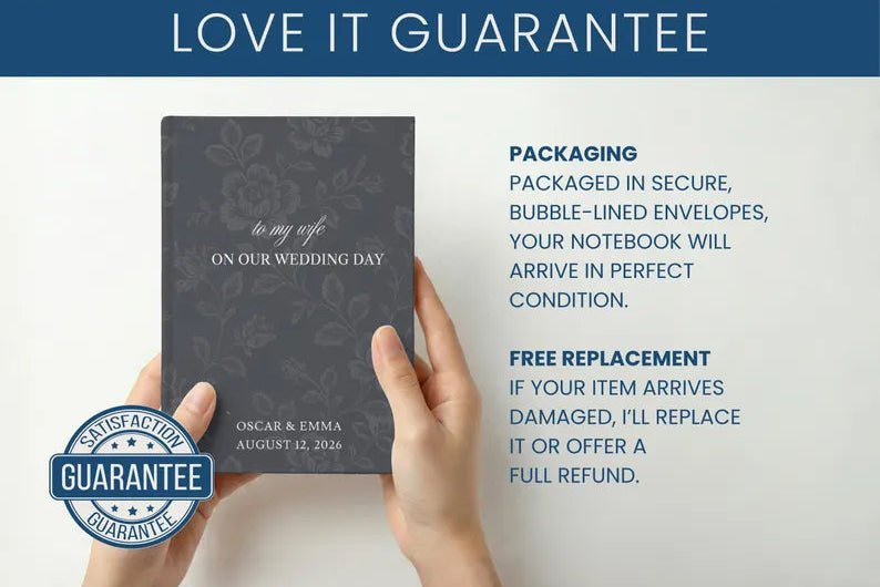 Classic Wedding Vow Books for Bride and Groom - Custom His & Hers To My Wife & To My Husband Set - JOVILO