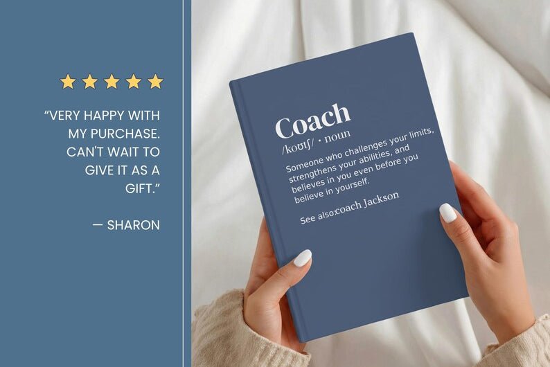 Coach Definition Journal - Custom Hardcover Notebook for Head Coach - JOVILO