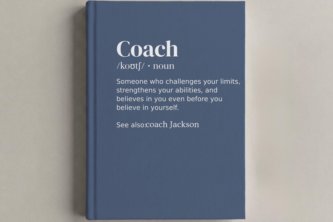 Coach Definition Journal - Custom Hardcover Notebook for Head Coach - JOVILO