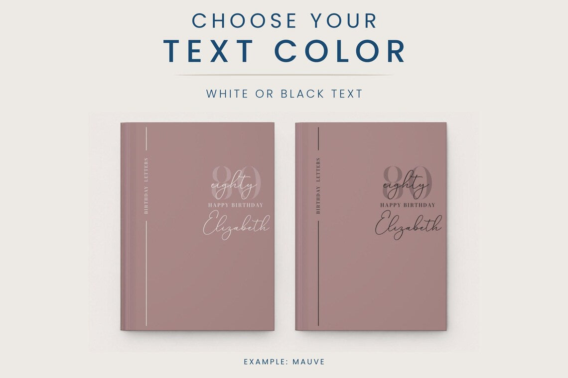 Personalized 80th Birthday Guest Book Custom Birthday Message Book Gift JOVILO