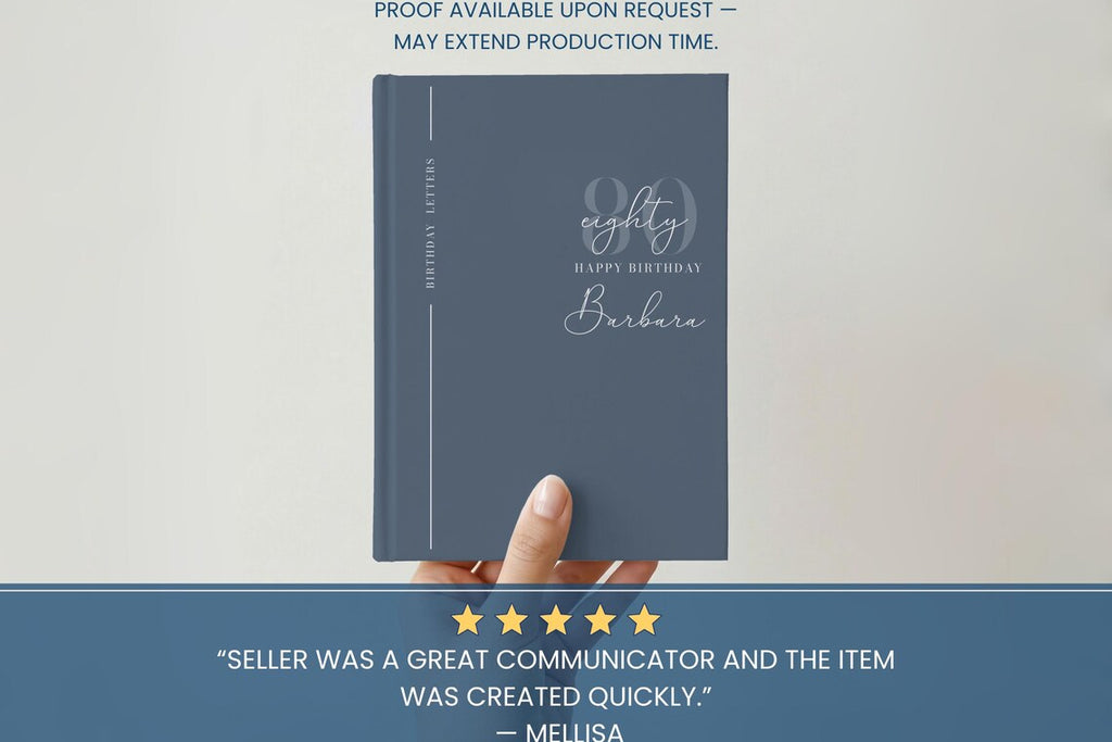 Personalized 80th Birthday Guest Book Custom Birthday Message Book Gift JOVILO
