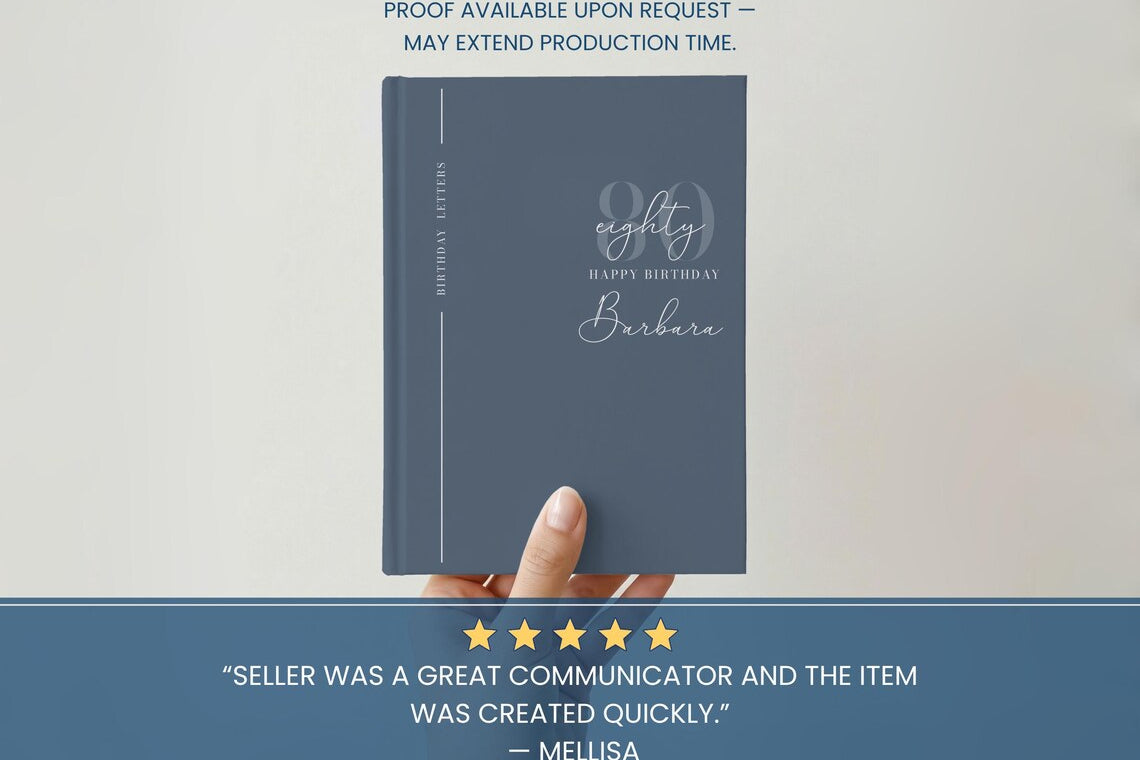 Personalized 80th Birthday Guest Book Custom Birthday Message Book Gift JOVILO