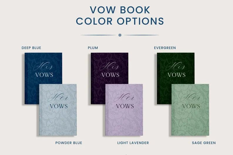 Lavender Wedding Vow Books for Marriage Ceremony - Custom His & Hers Personalized Lace Set - JOVILO