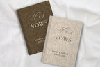Neutral Wedding Vow Books for Marriage Ceremony - Personalized Hardcover Lace Vow Book - JOVILO