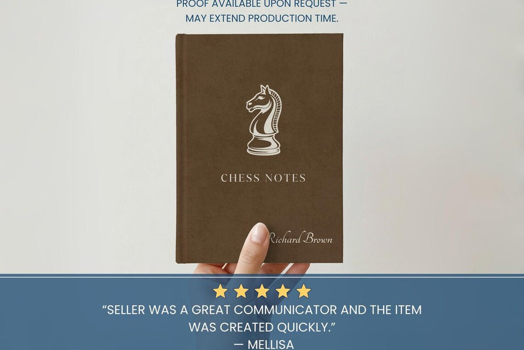 Personalized Chess Notebook - Custom Name & Chess Piece - JOVILO