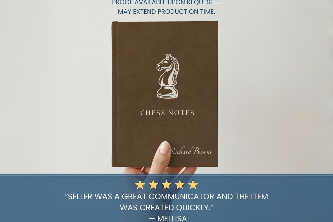 Personalized Chess Notebook - Custom Name & Chess Piece - JOVILO