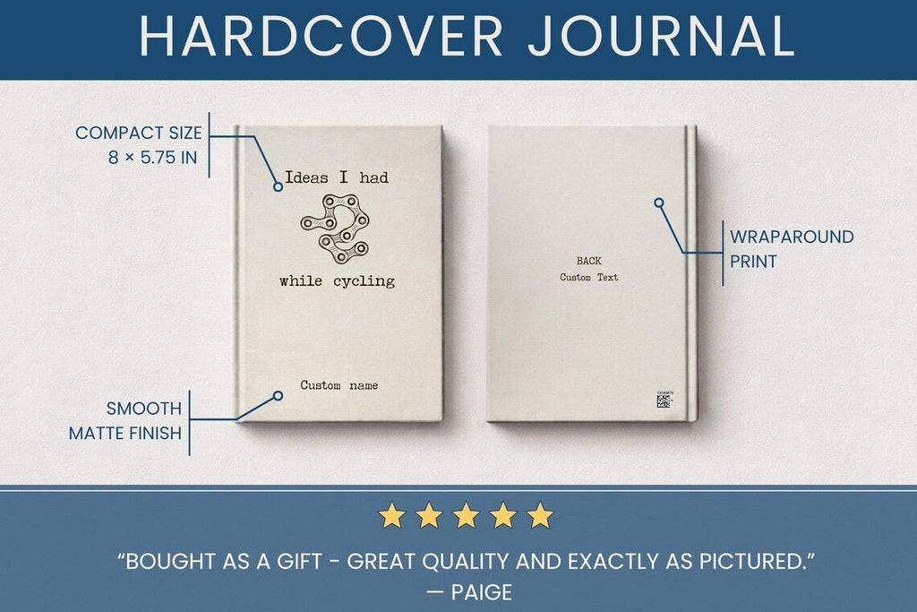Personalized Cycling Journal/Notebook – Custom Name Gift for Cyclist - JOVILO