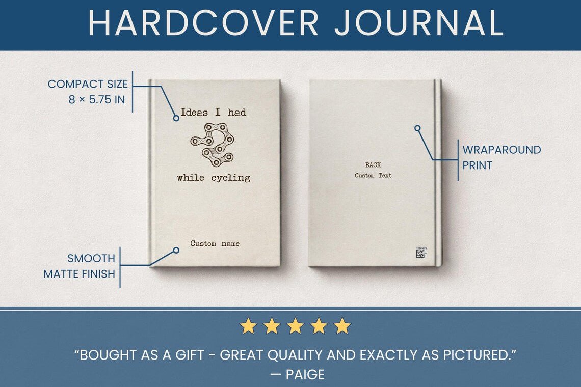 Personalized Cycling Journal/Notebook – Custom Name Gift for Cyclist - JOVILO