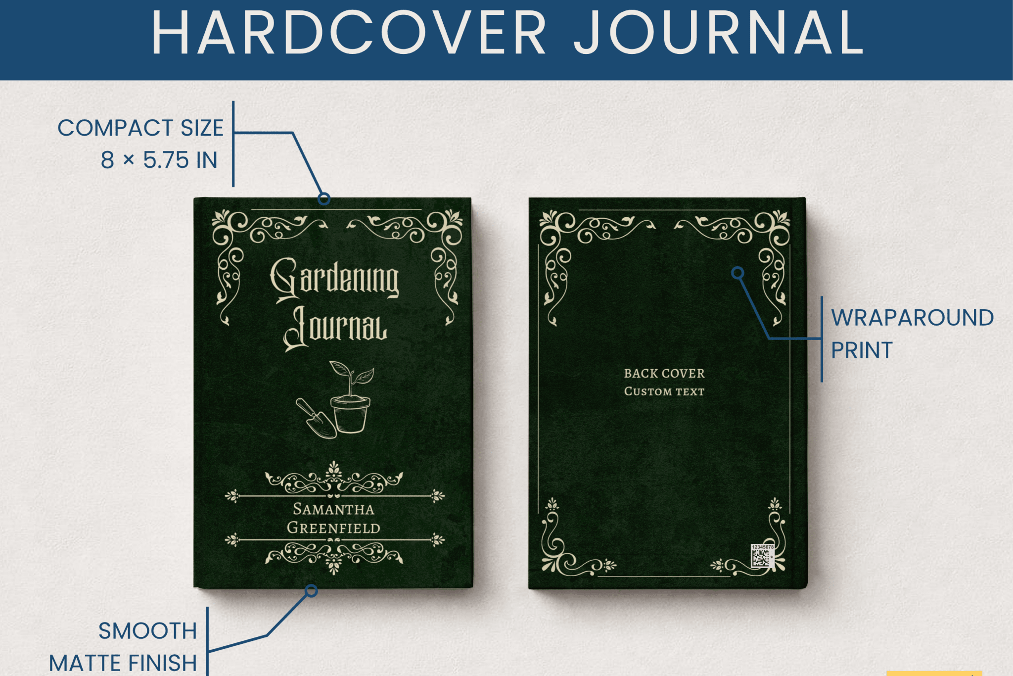 Personalized Garden Journal/Notebook – Custom Name Gardening Diary - JOVILO