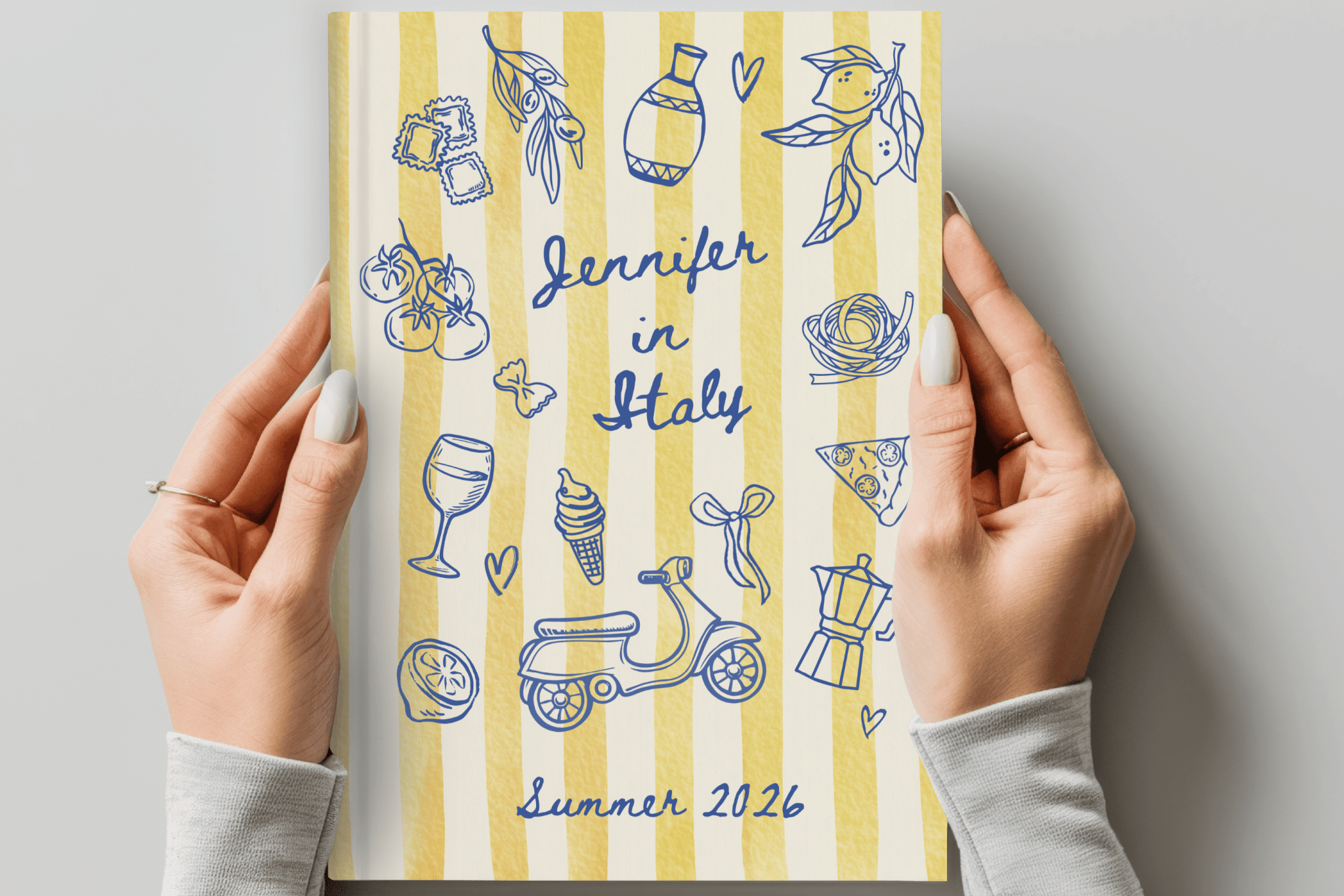 Personalized Italy Travel Journal Notebook - Custom Name Diary - JOVILO