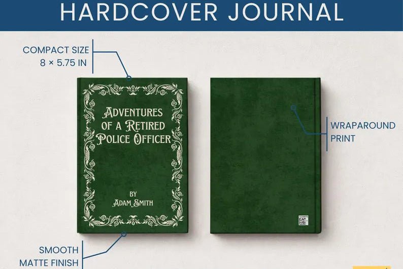 Personalized Journal for Retiring Police Officer - Custom Name Journal for Police Officer - JOVILO