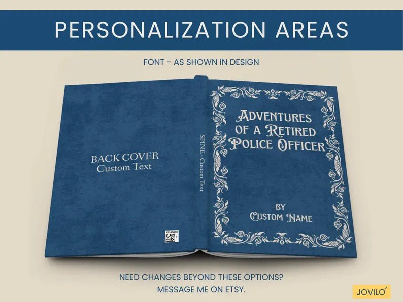 Personalized Journal for Retiring Police Officer - Custom Name Journal for Police Officer - JOVILO