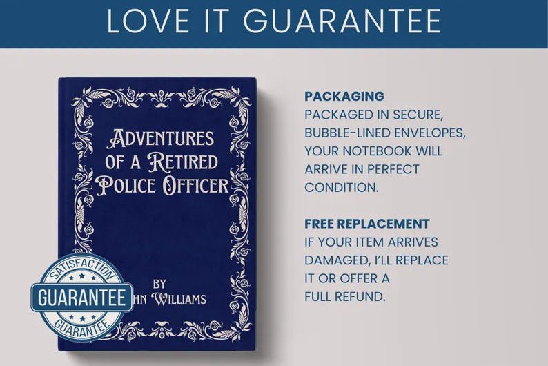 Personalized Journal for Retiring Police Officer - Custom Name Journal for Police Officer - JOVILO