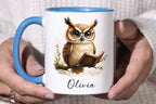 Personalized Reading Owl Mug - Custom Name 11oz Coffee Cup Gift - JOVILO
