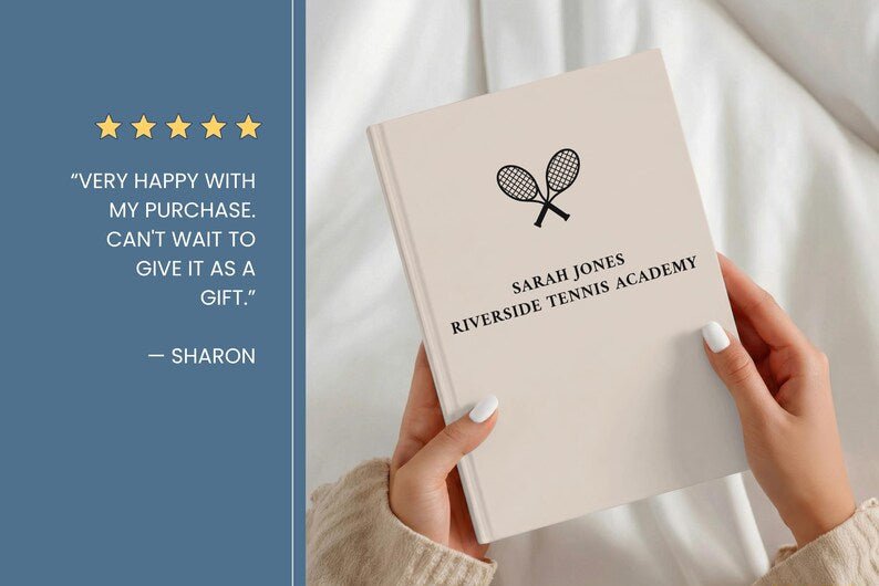 Personalized Tennis Journal - Custom Hardcover Notebook for Players and Coaches - JOVILO
