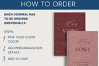 Red Wedding Vow Books for Marriage Ceremony - Personalized His & Hers Hardcover Lace Set - JOVILO