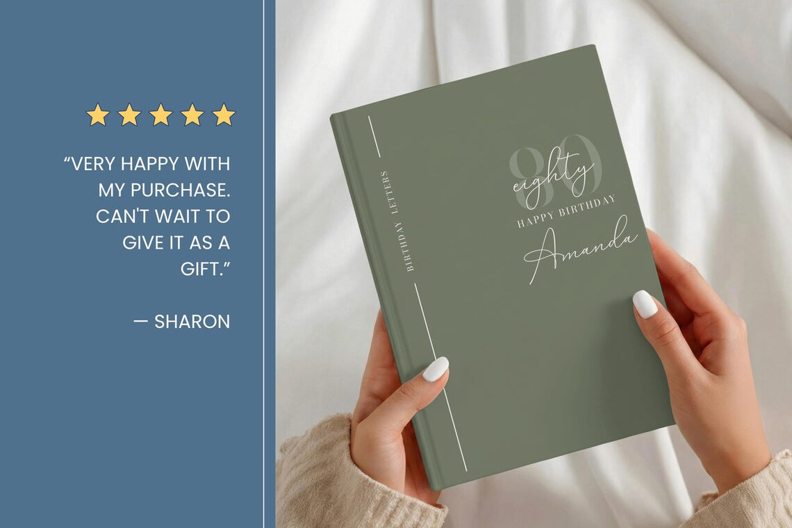 Personalized 80th Birthday Guest Book Custom Birthday Message Book Gift JOVILO
