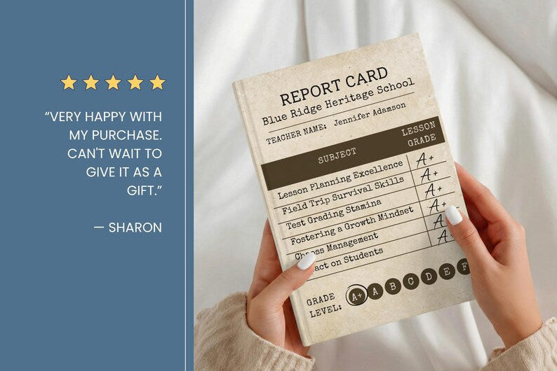 Personalized Teacher Journal Gift Custom Report Card Notebook JOVILO