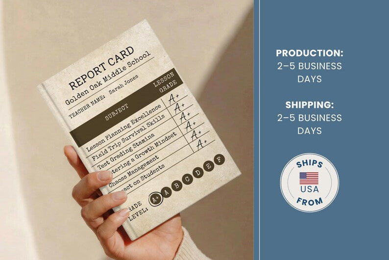 Personalized Teacher Journal Gift Custom Report Card Notebook JOVILO
