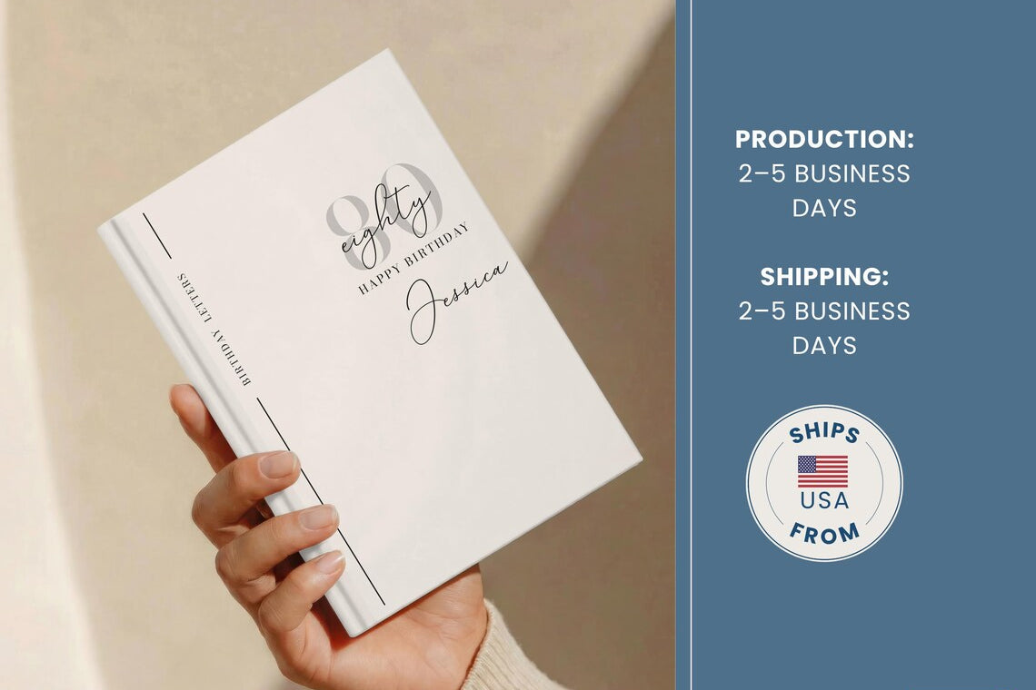 Personalized 80th Birthday Guest Book Custom Birthday Message Book Gift JOVILO