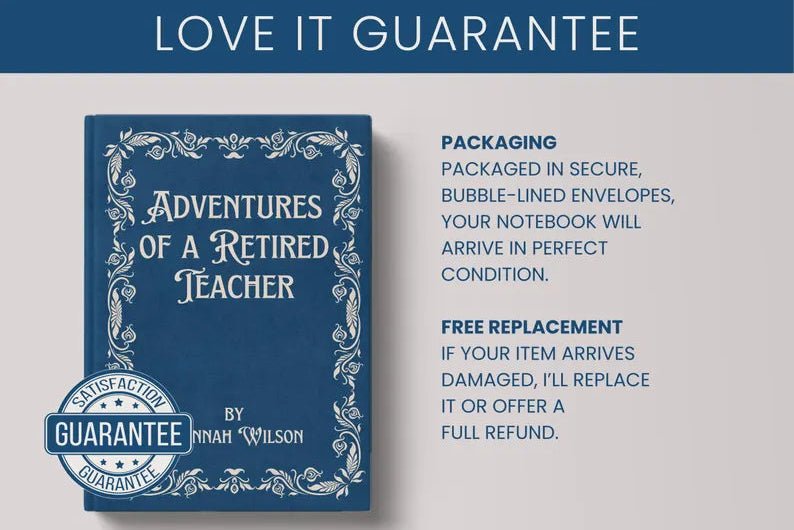 Teacher Retirement Notebook - Personalized Teacher Keepsake Book - JOVILO