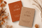 Terracotta Wedding Vow Books for Bride and Groom - Personalized Lace Hardcover Ceremony Set - JOVILO