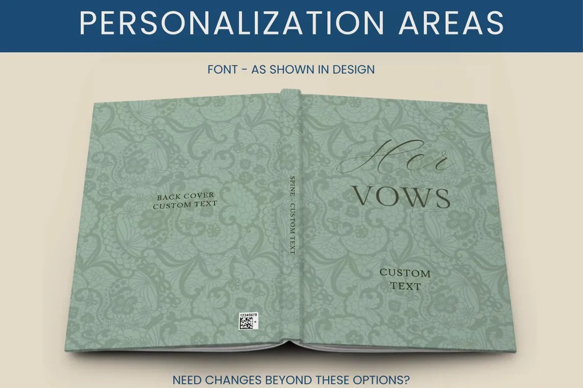 Terracotta Wedding Vow Books for Bride and Groom - Personalized Lace Hardcover Ceremony Set - JOVILO