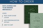 Terracotta Wedding Vow Books for Bride and Groom - Personalized Lace Hardcover Ceremony Set - JOVILO