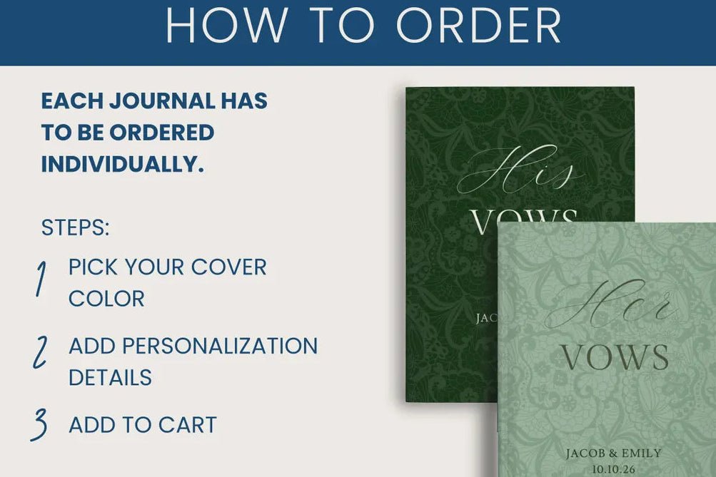 Terracotta Wedding Vow Books for Bride and Groom - Personalized Lace Hardcover Ceremony Set - JOVILO