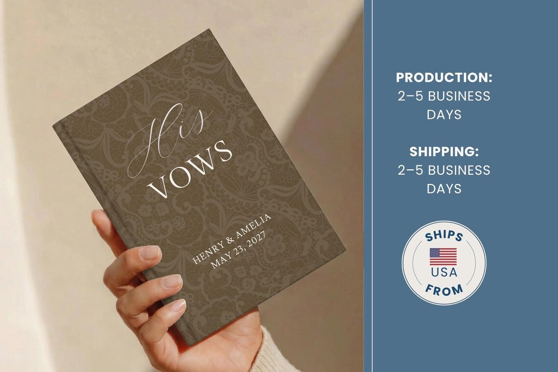Wedding Vow Books for Marriage Ceremony - Customized Hardcover Keepsake for Bride and Groom - JOVILO